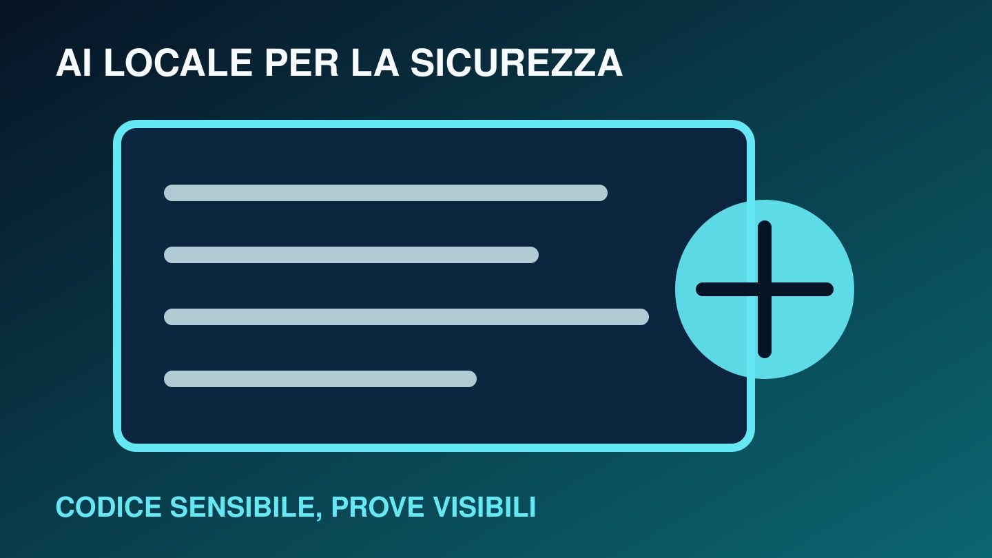 Schermo con codice e rete di sicurezza in ambiente locale